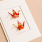 Card Twin Crane Flowers Red