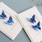 Card Twin Butterfly Little Flowers Blue