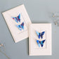 Card Twin Butterfly Little Flowers Blue