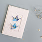 Card Twin Crane Diamond Crane Blue