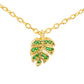 Necklace Diamante Leaf Green