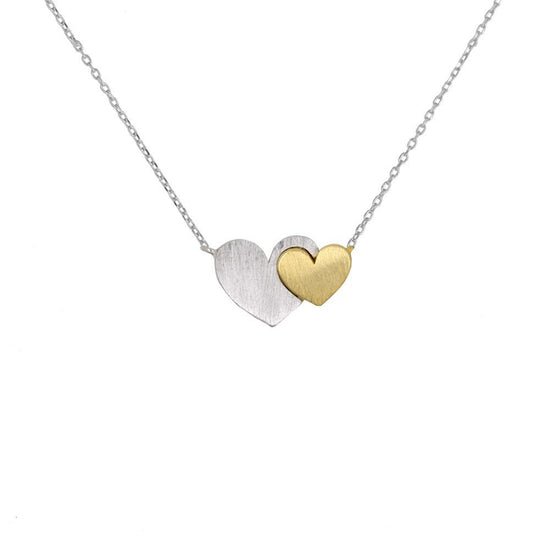 Necklace Heart Duo Silver