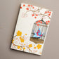 Card Crane in Cage Little Flowers Blue