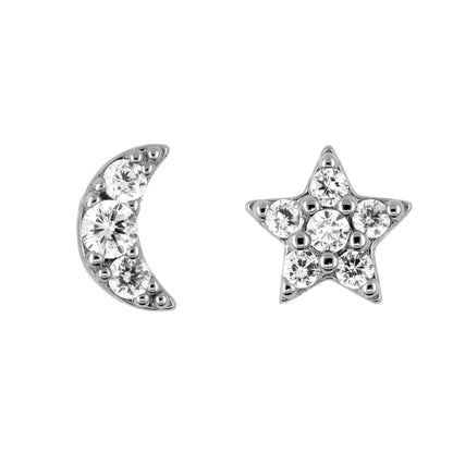 Earring Diamante Star and Moon
