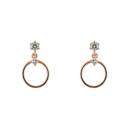 Drop Earring Diamante Simple Ring